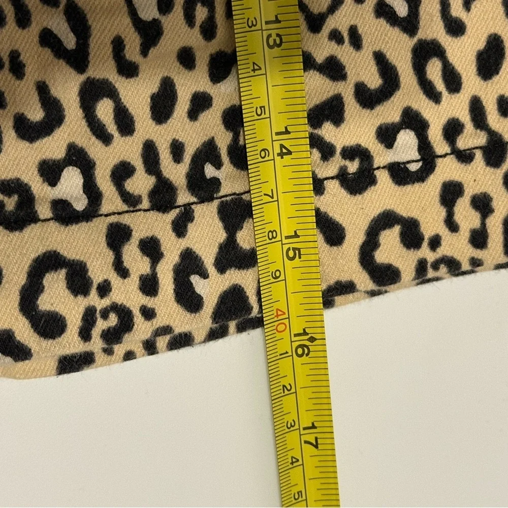 Hollister Ultra High Rise Leopard Print Button Front Mini Skirt Size 1 (25) Nude